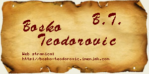 Boško Teodorović vizit kartica